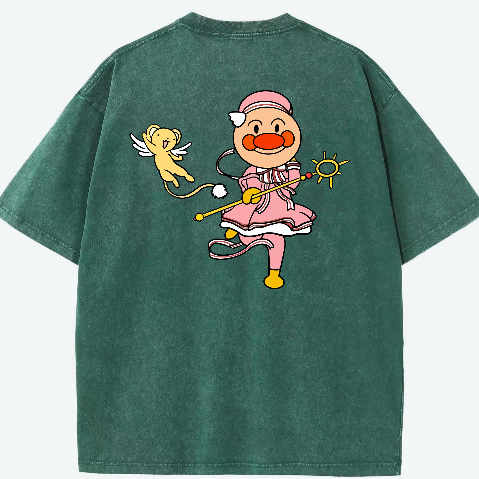 （画像用） アンパンマン Anpanman 綿100% ヴィンテージ風 半袖Tシャツ（背面プリント）
